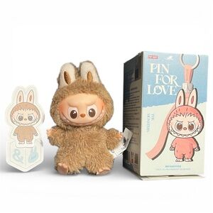 POP MART THE MONSTERS Pin for Love Series Vinyl Plush Pendant - & (light brown)